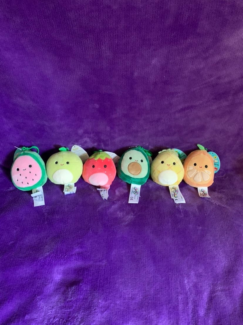 Squishmallows fruit Squad clip on bundle