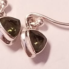 Faceted Czech Moldavite Earrings