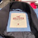 Hollister Blue Gray Medium Bomber Style Jacket with Halley’s Comet & flag patch