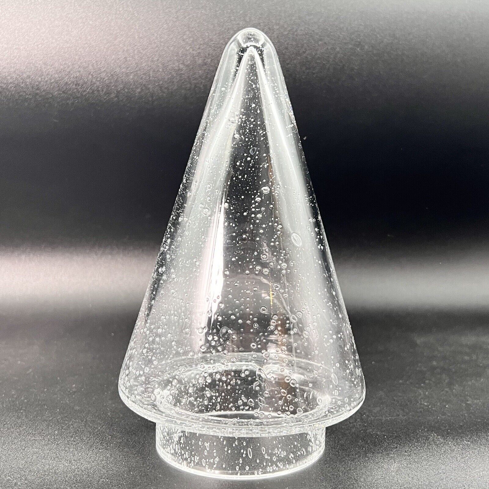 Small 8.5 Seeded Glass Christmas Pine Tree Cloche Heavy Winter Forest Terrarium