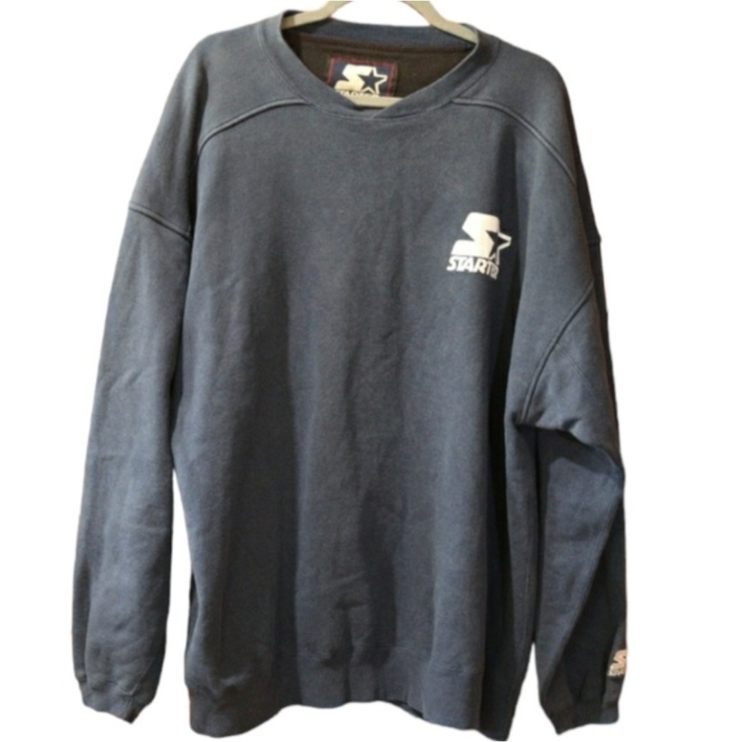 Starter Vintage Pullover Sweatshirt Navy Blue Chest Logo XXL