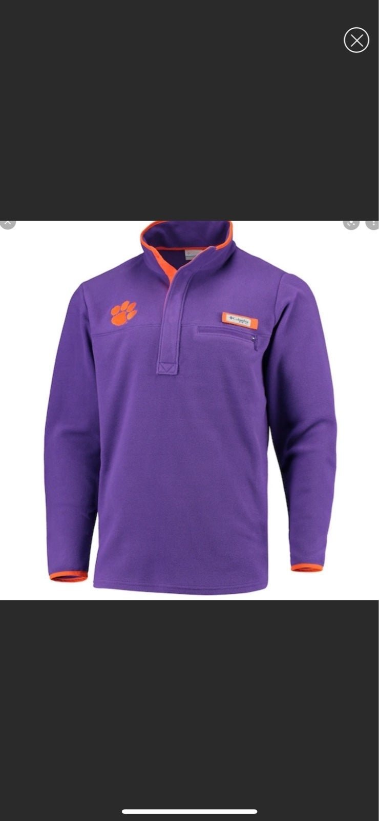 Columbia PFG Clemson Tigers Fleece Sweater - XXL