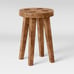 Threshold Woodland Short Carved Wood Table Brown
