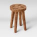 Threshold Woodland Short Carved Wood Table Brown