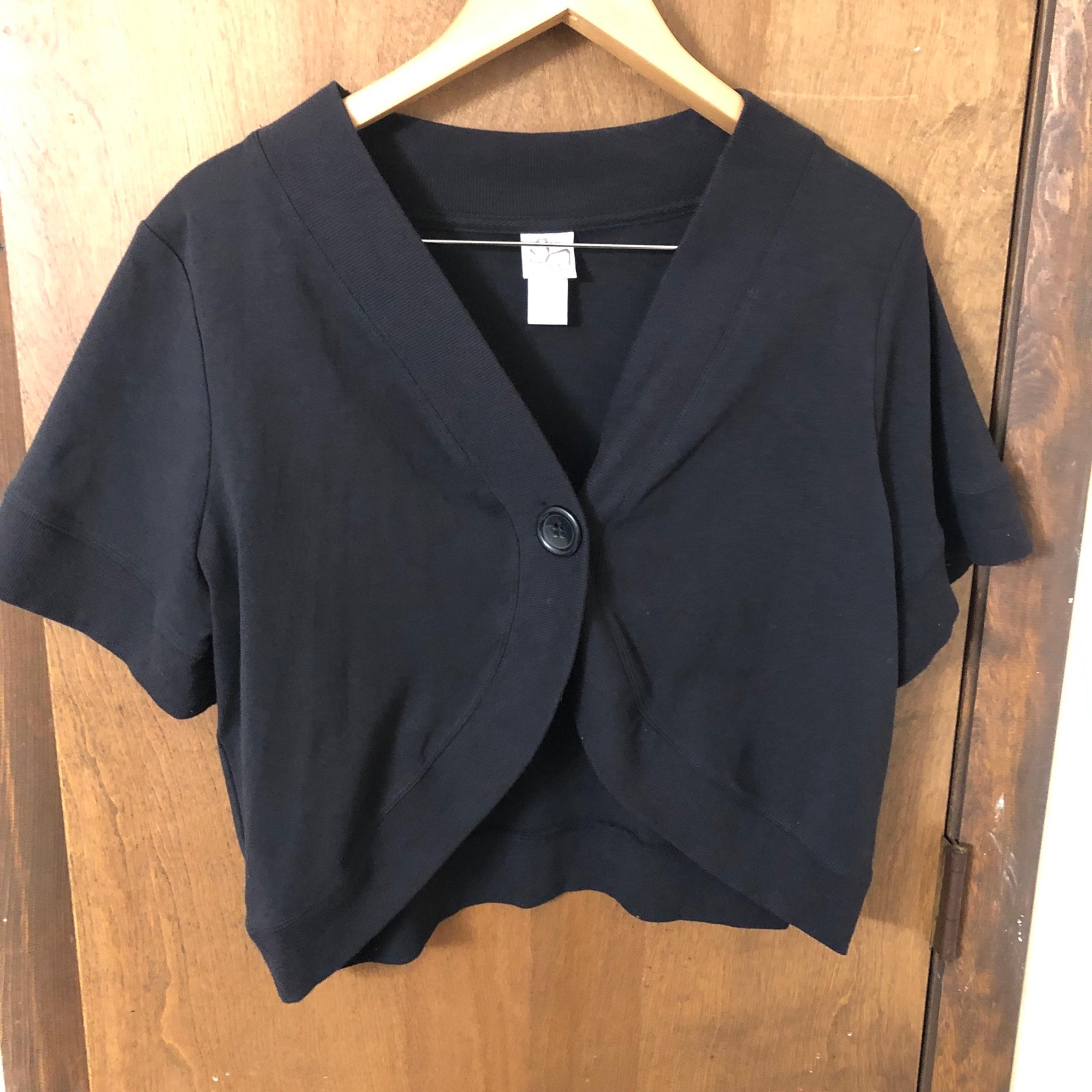 Fashion Bug 18/20 Black Boxy Crop Sweater 
Shrug