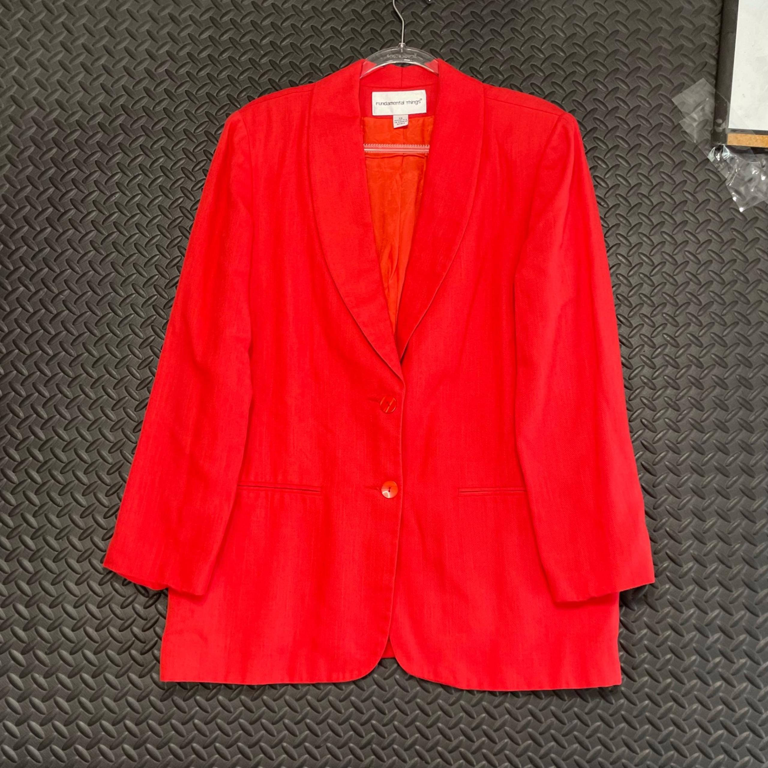 Vintage Fundamental Things Red 2 Button Blazer Jacket Women's Size 14 Casual