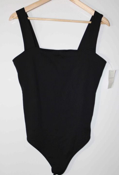 Abercrombie & Fitch Bodysuit Womens Size L Black Sleeveless Solid