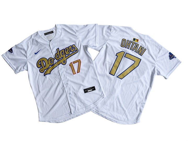 Men's Los Angeles Dodgers Shohei Ohtani White Gold Collection Limited Jersey