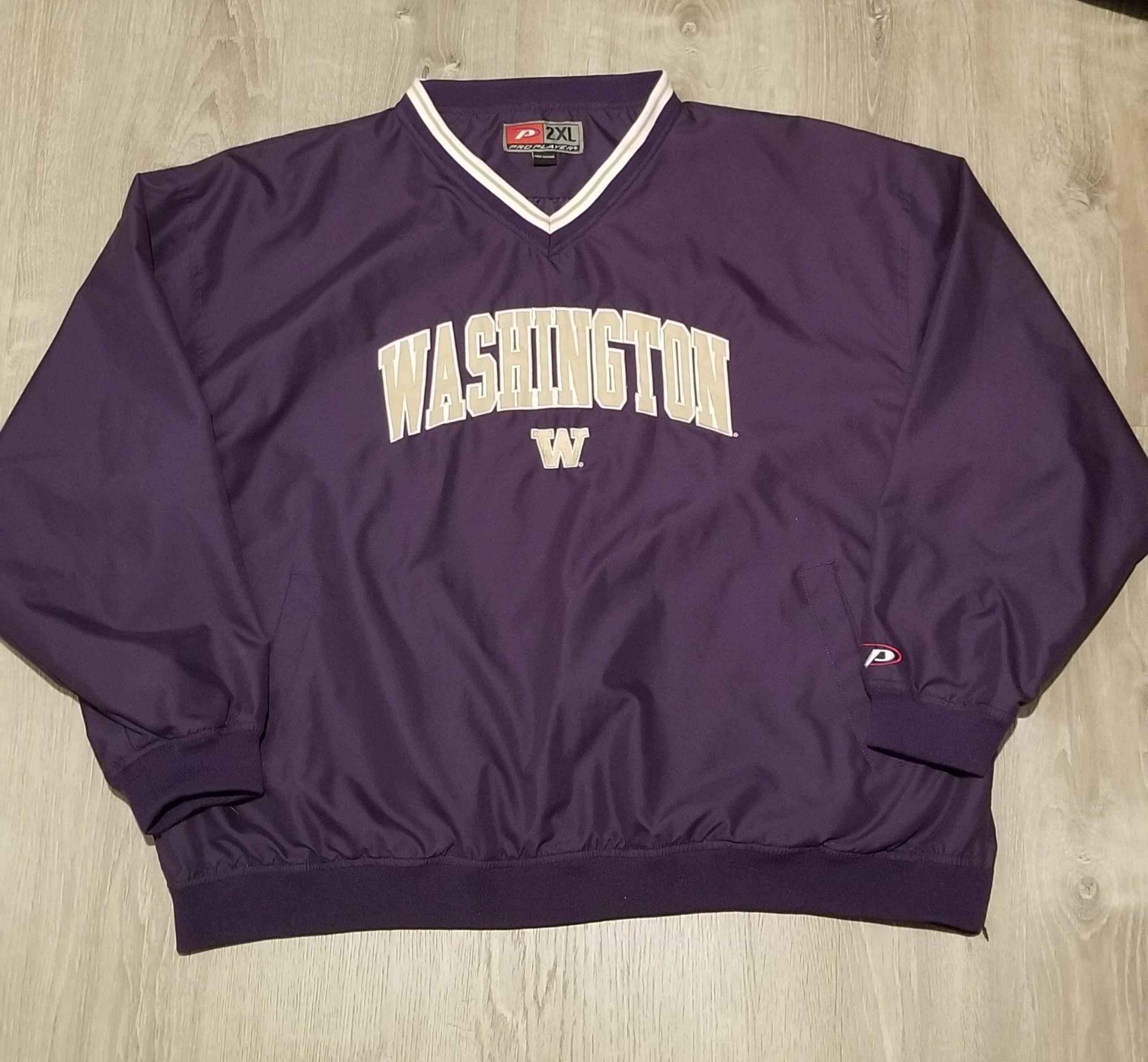 Washington Huskies Pro Player Pullover Windbreaker Mens Size XXL