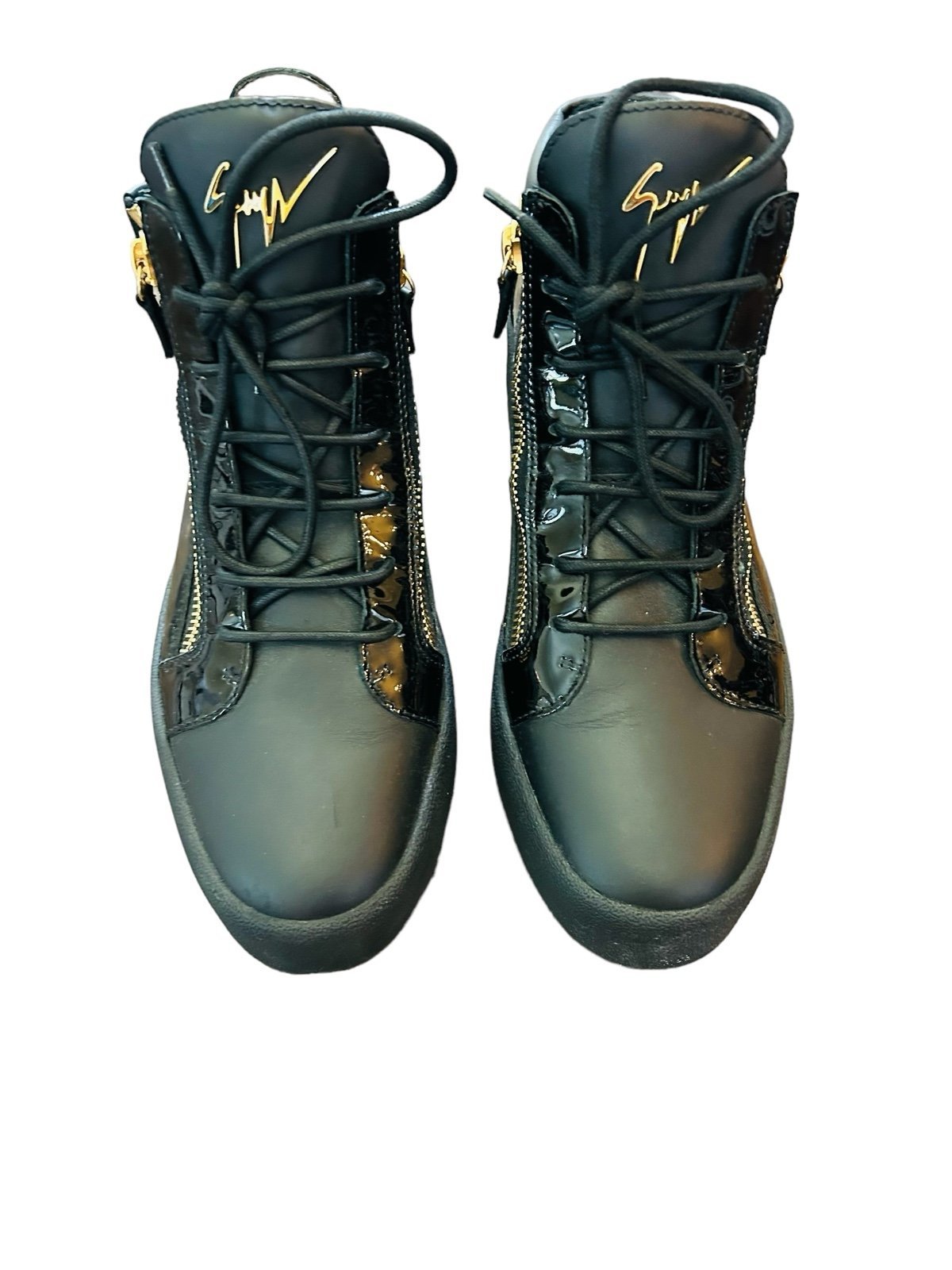 Giuseppe Zanotti Unisex Leather Zip Sneaker Size 45