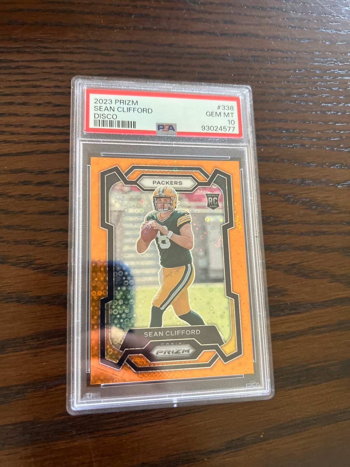 2023 Prizm Sean Clifford Orange Disco RC PSA 10