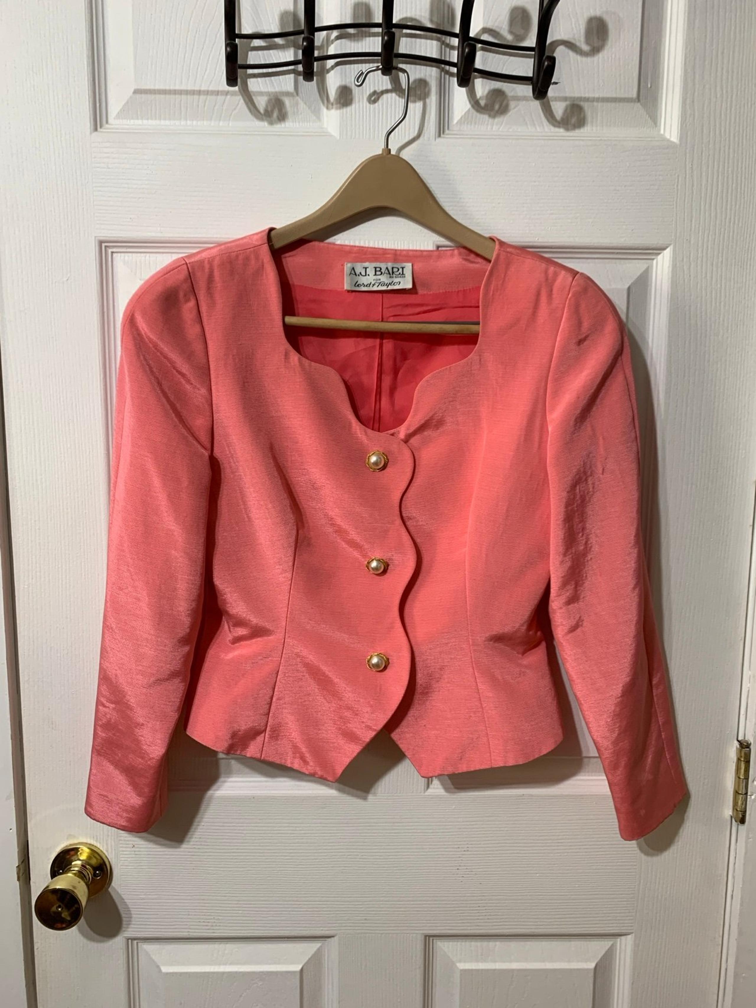 Coral blazer/AJ Bari/Lord & Taylor/Made in USA/size 8