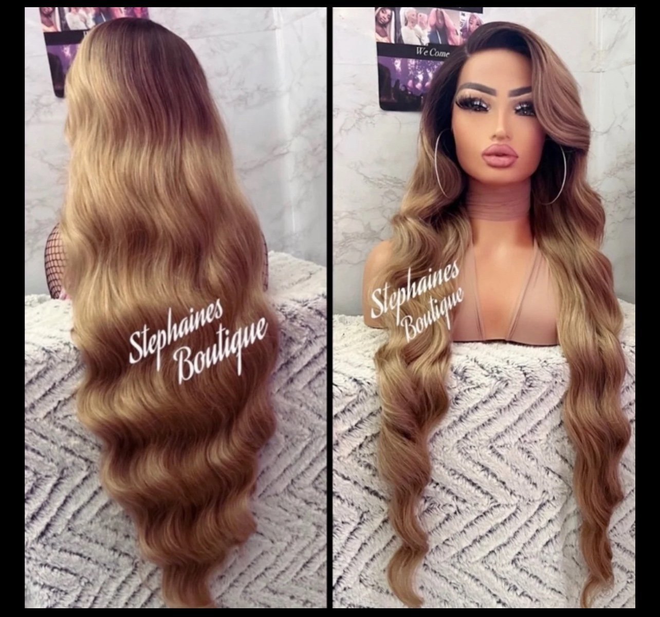 Human Hair Blended lace front wig