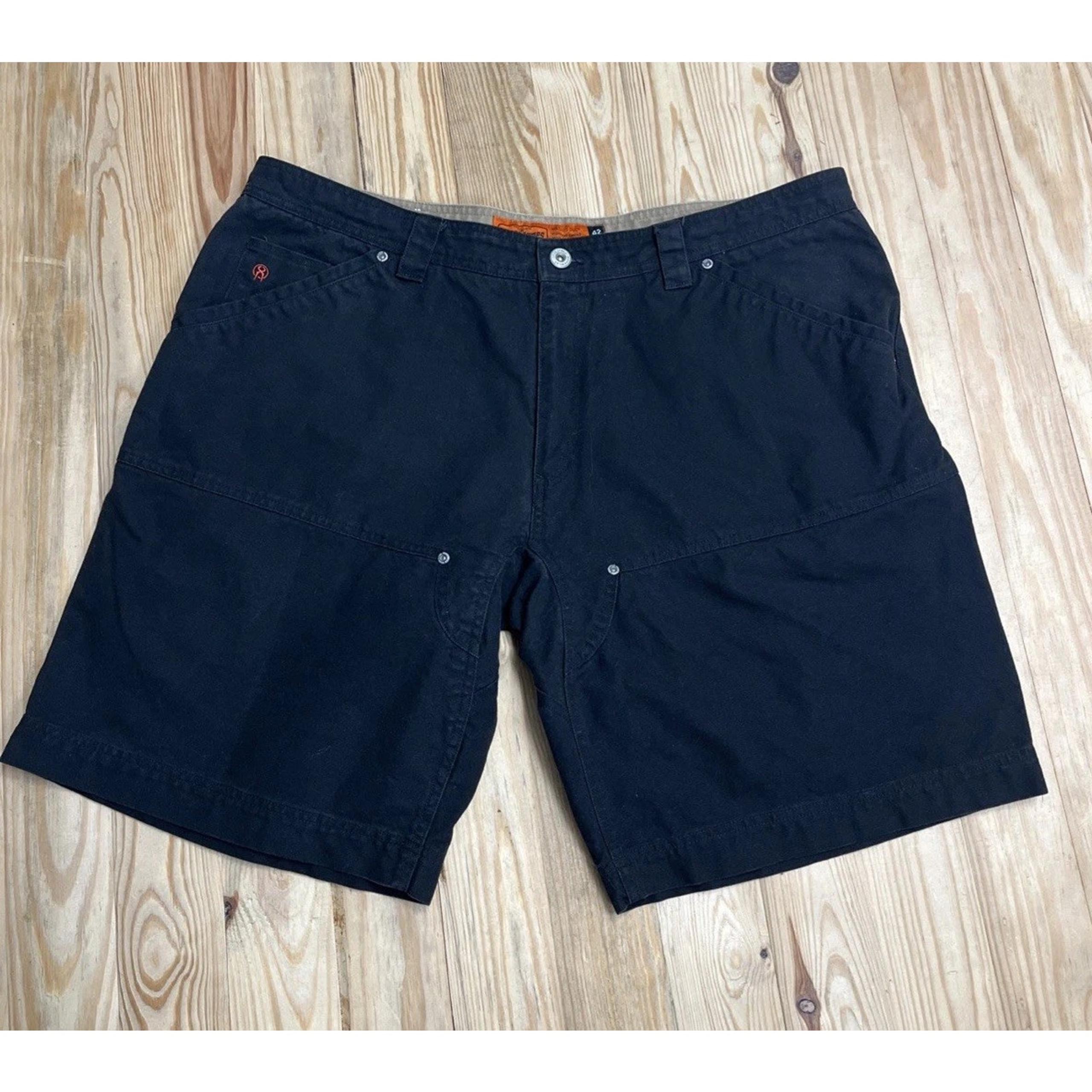 Workwear Shorts Washed Duck Mid Weight Canvas Loop Black Men's 42 - Jesse James