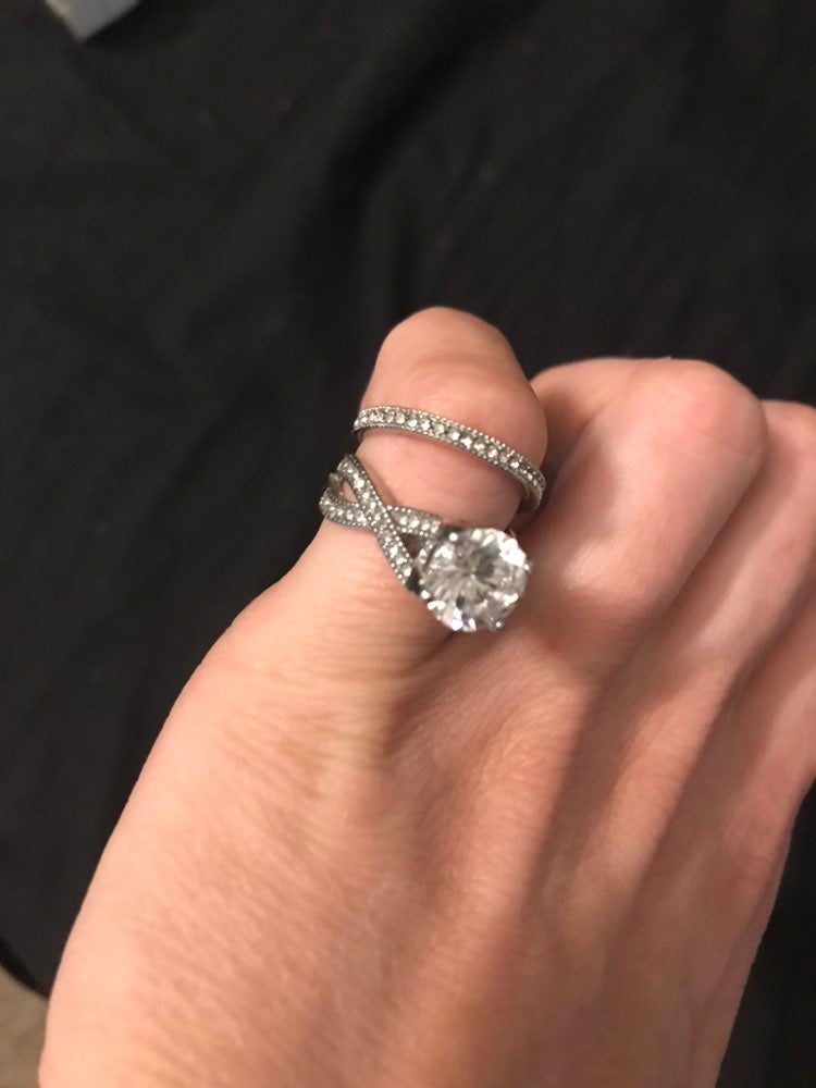 3 CT Lab created diamond engagement ring