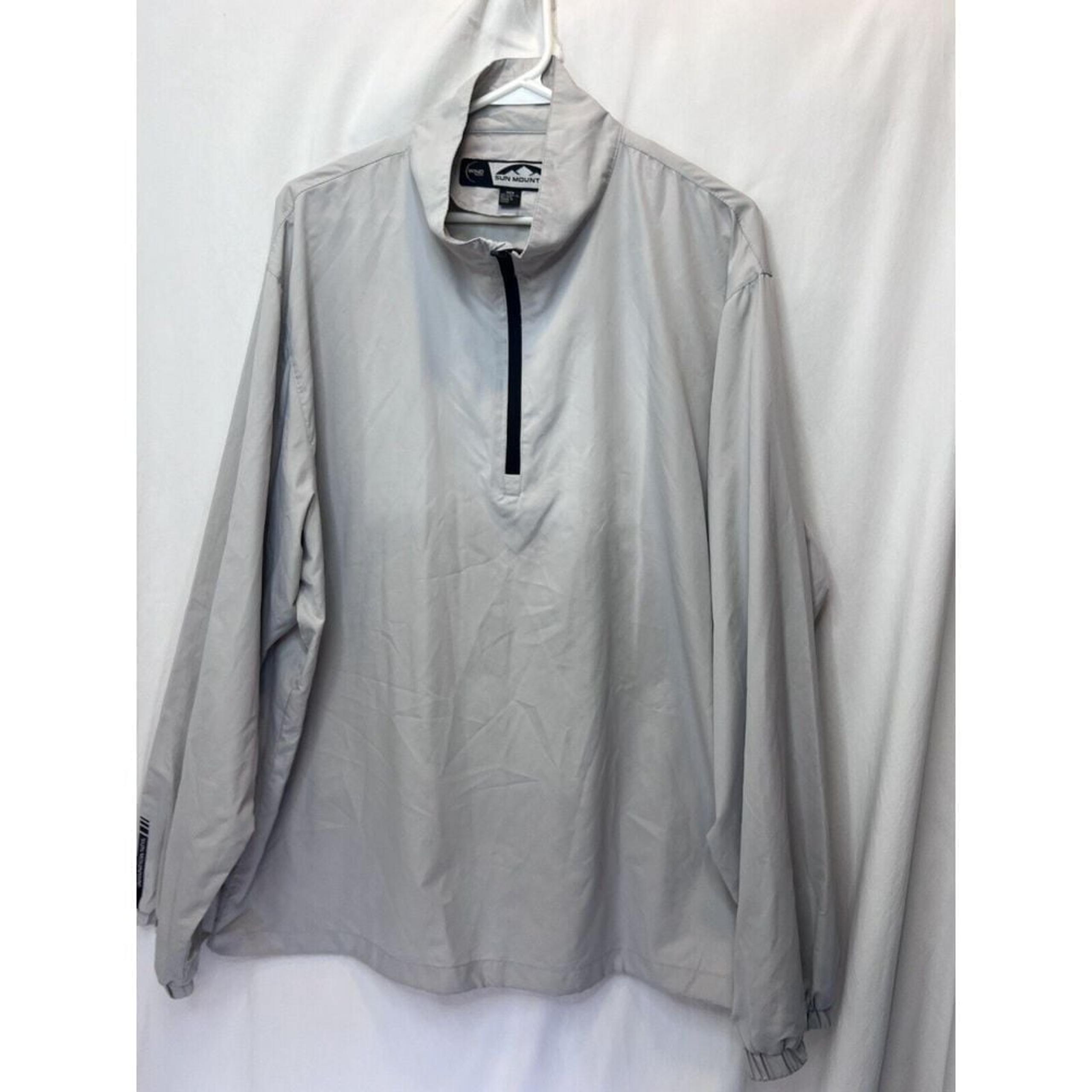 SUN MOUNTAIN GOLF Men's Beige Rain Wear Windbreaker Quarter Zip Jacket Size XL