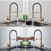 Gold Kitchen Faucet,Commercial Stainless Steel Single Handle Pull Down