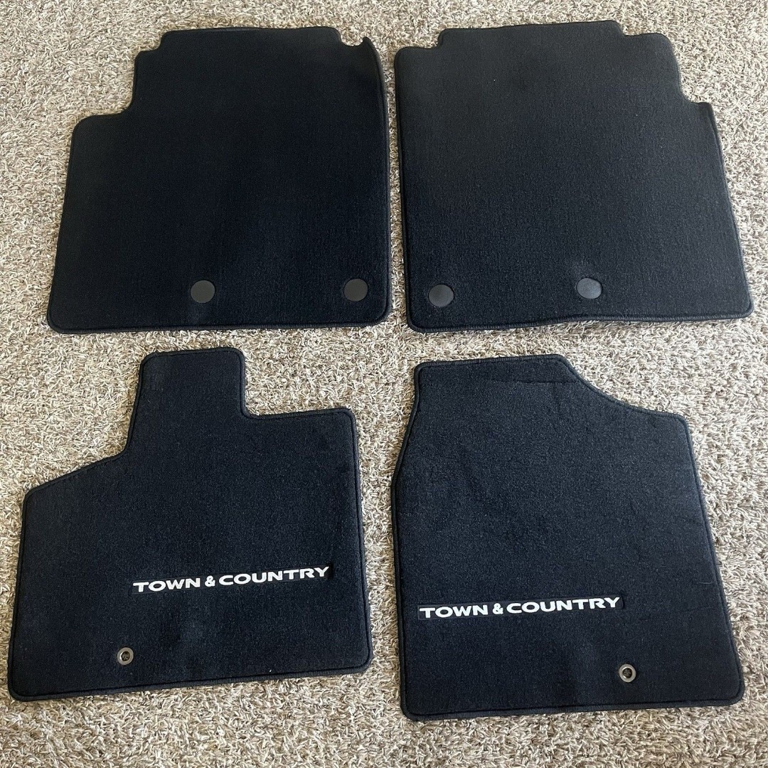 2011-2016 Chrysler Town & Country OEM Black Floor Mat Set Embroidered Logo