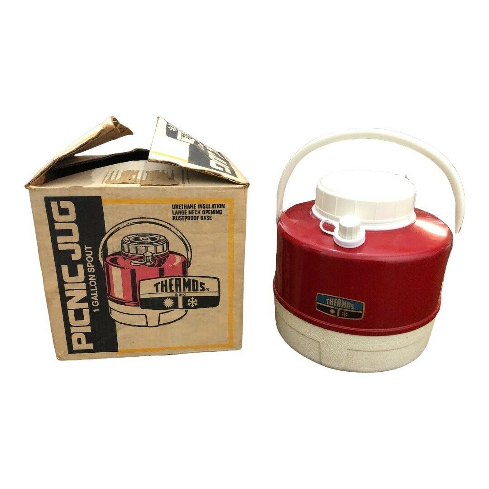Vintage 1970'S Thermos Brand 1 Gal Spout Picnic Jug Cooler # 7743 Original Box