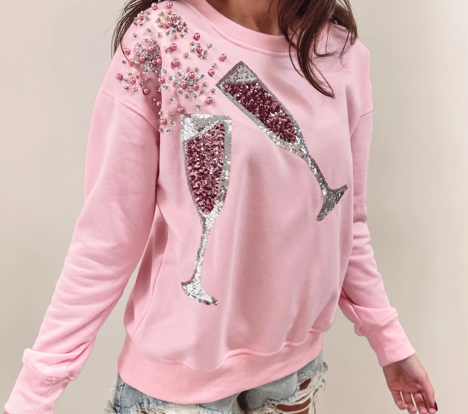 Why Dress Boutique Champagne Sweatshirt S (68)