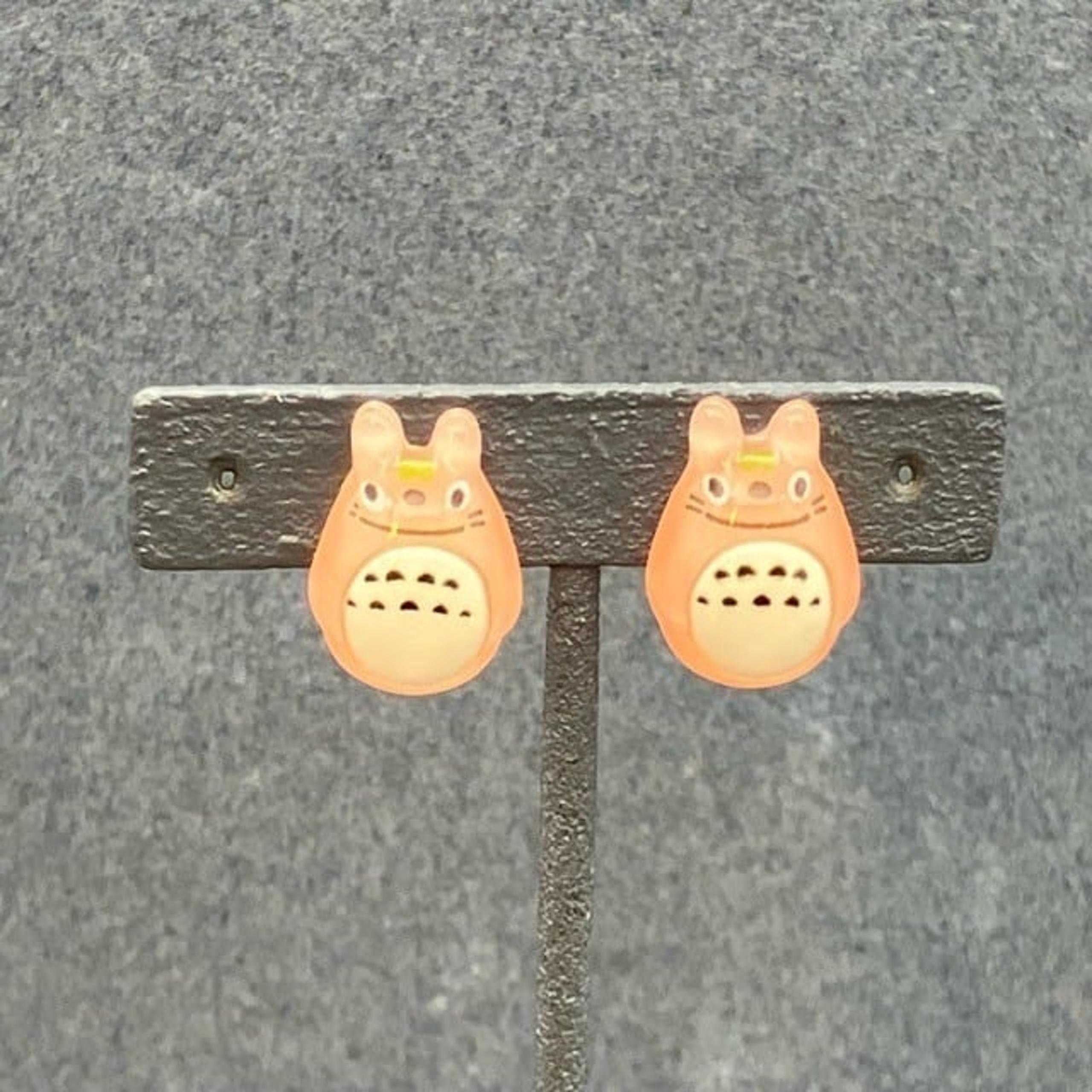 Easter Egg Bunny Rabbit Earrings 1 In Pierced Totoro Pink White Juvenile Womens