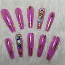 Any Color Press On Nails w/Gems