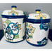 (2) ALBA MEXICO HANDPAINTED MEXICAN POTTERY JAR/CANISTERS W/ LID FLORAL W/GLAZE