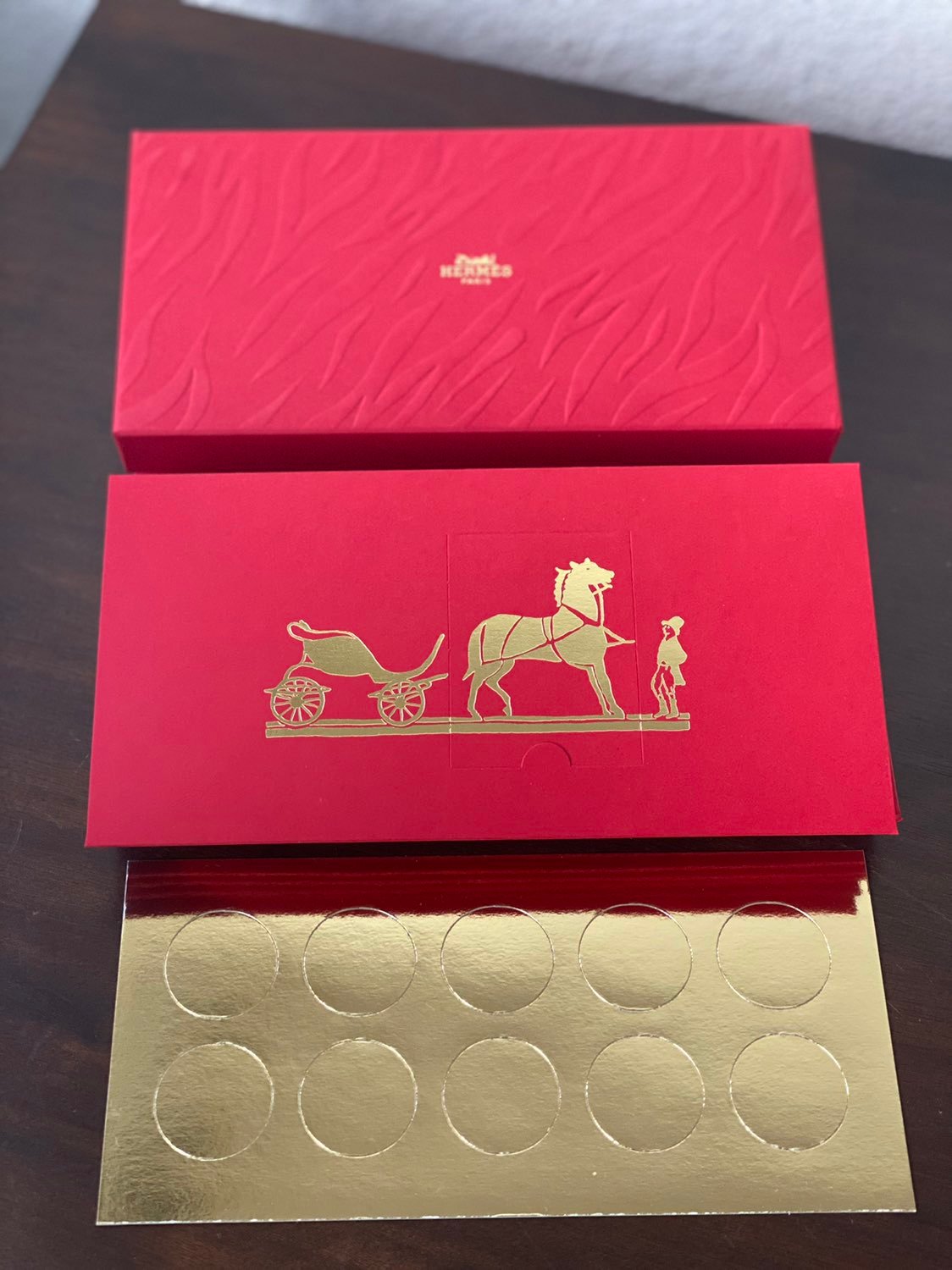 HERMES RED CARD & ENVELOPES LUNAR NEW YEAR