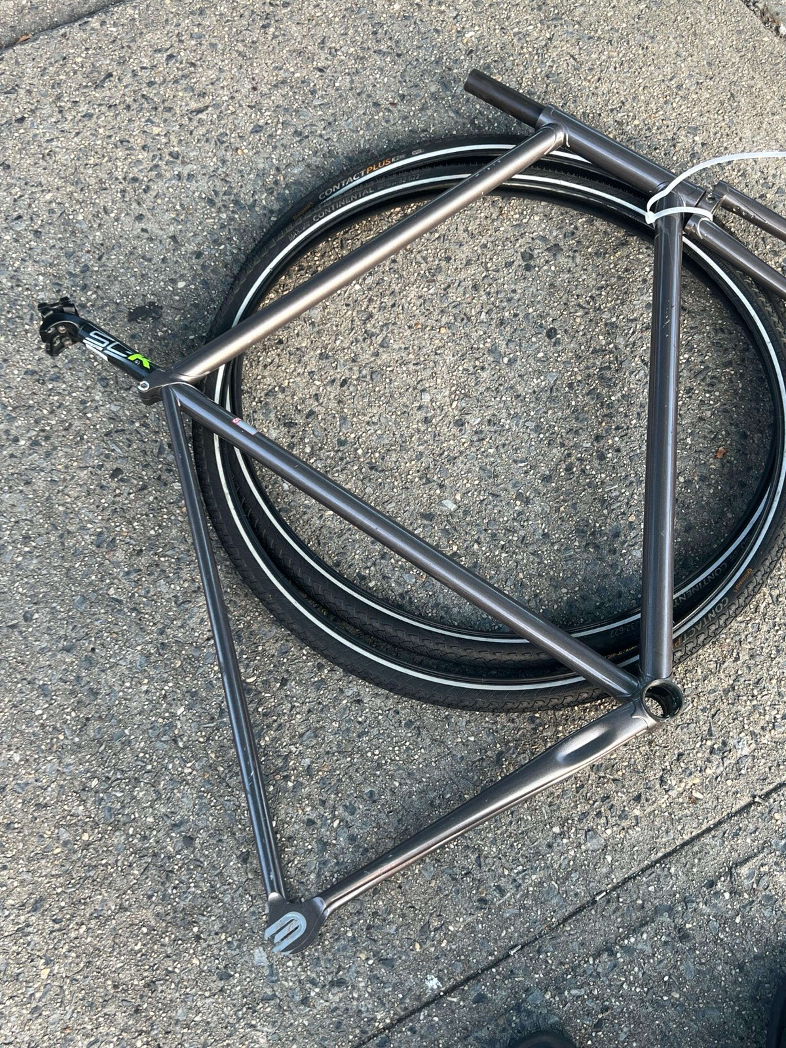 Handmade Track/Gravel steel bike frame 62cm (Columbus zona steel) (no tires!)