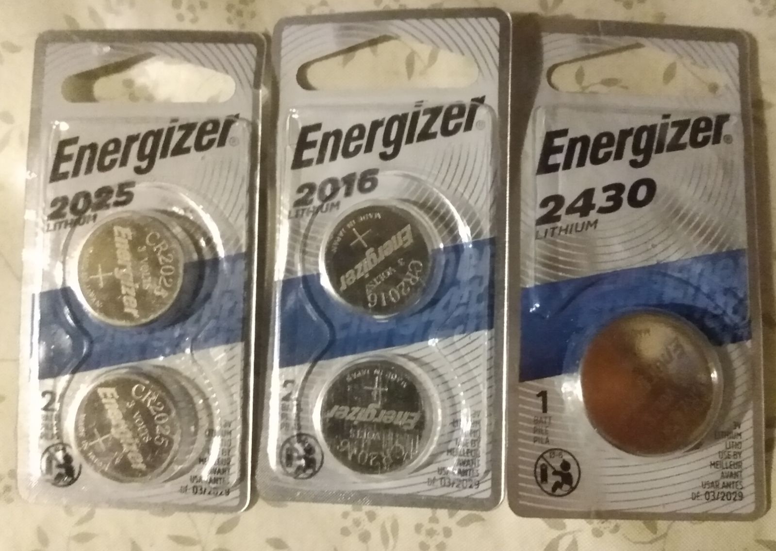 Energizer 2025, 2016, 2430 New in box