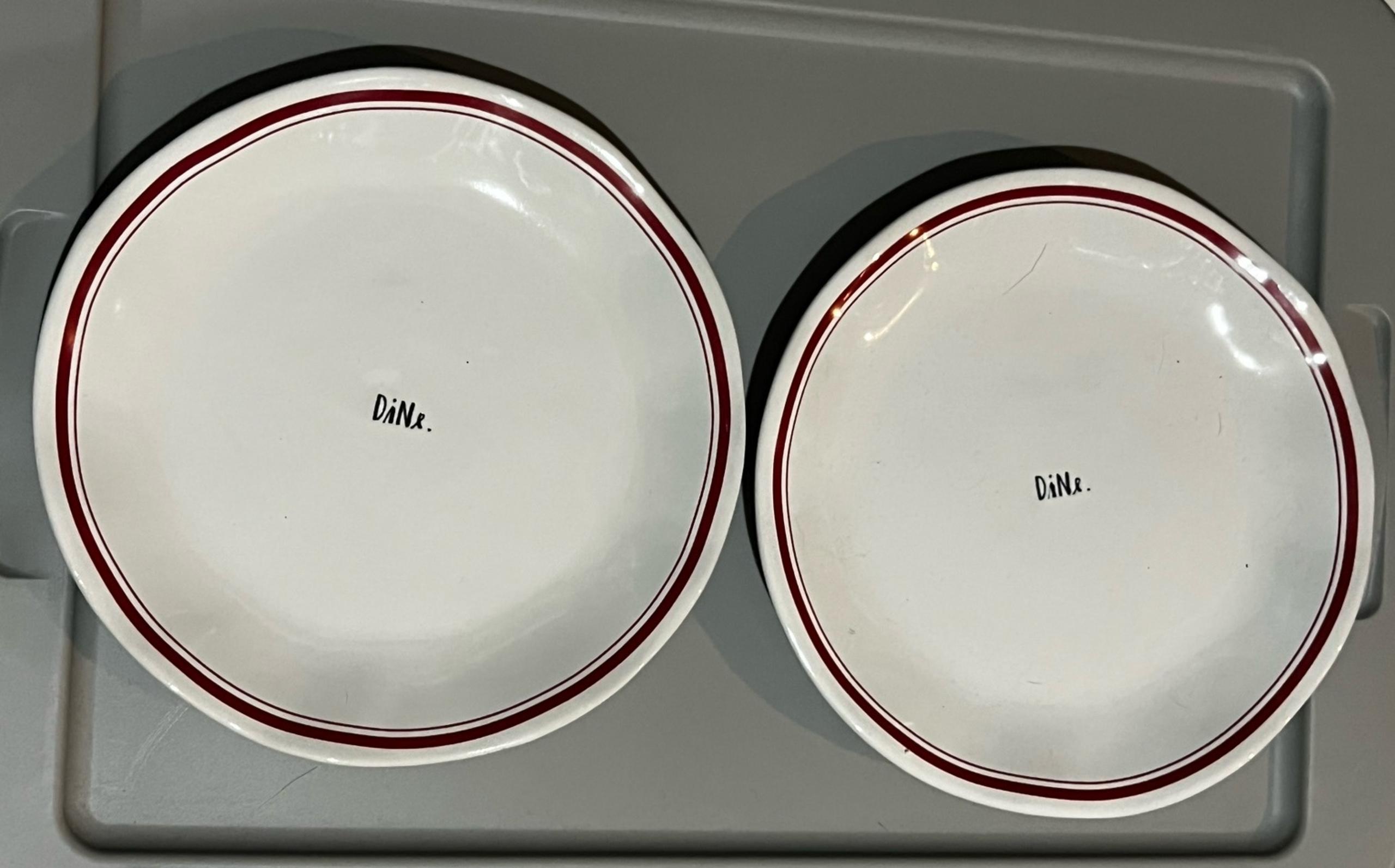 Rae Dunn Boutique Redline French 2 Dinner Plates