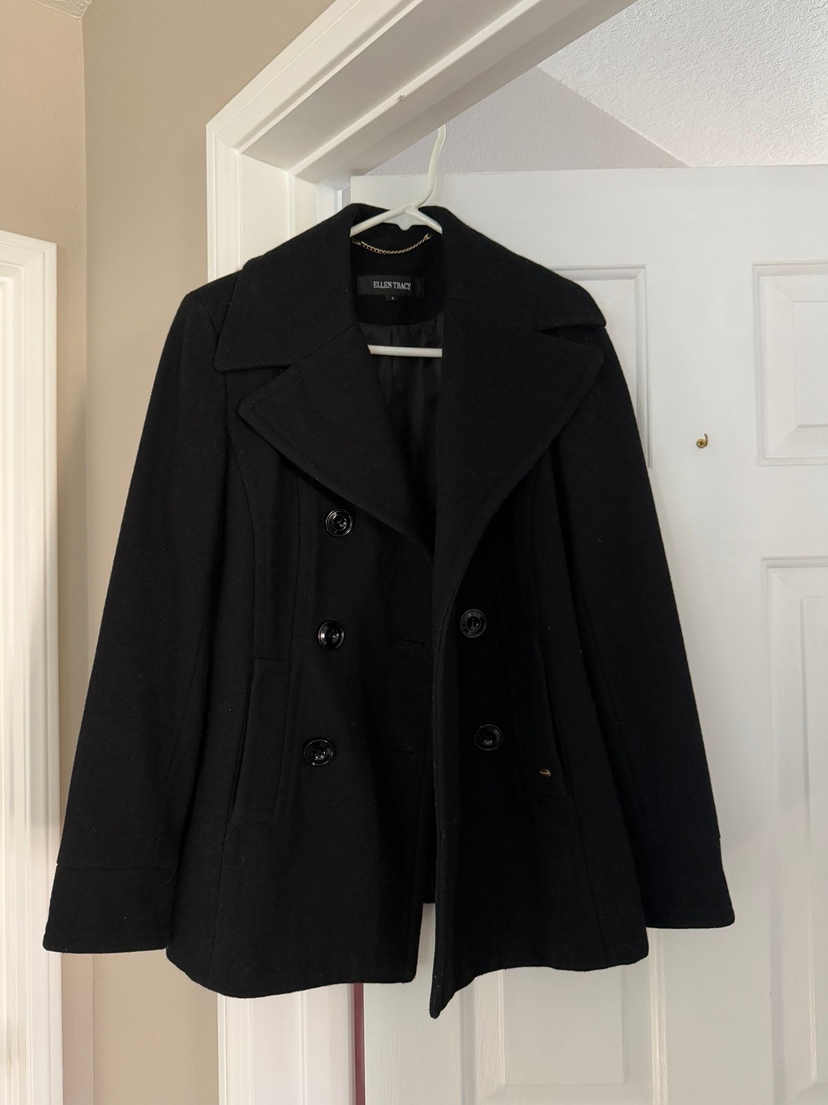 Ellen Tracy black pea coat