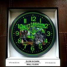 Harley Davidson Garage Shop Glow in the Dark Wall Clock NEW!