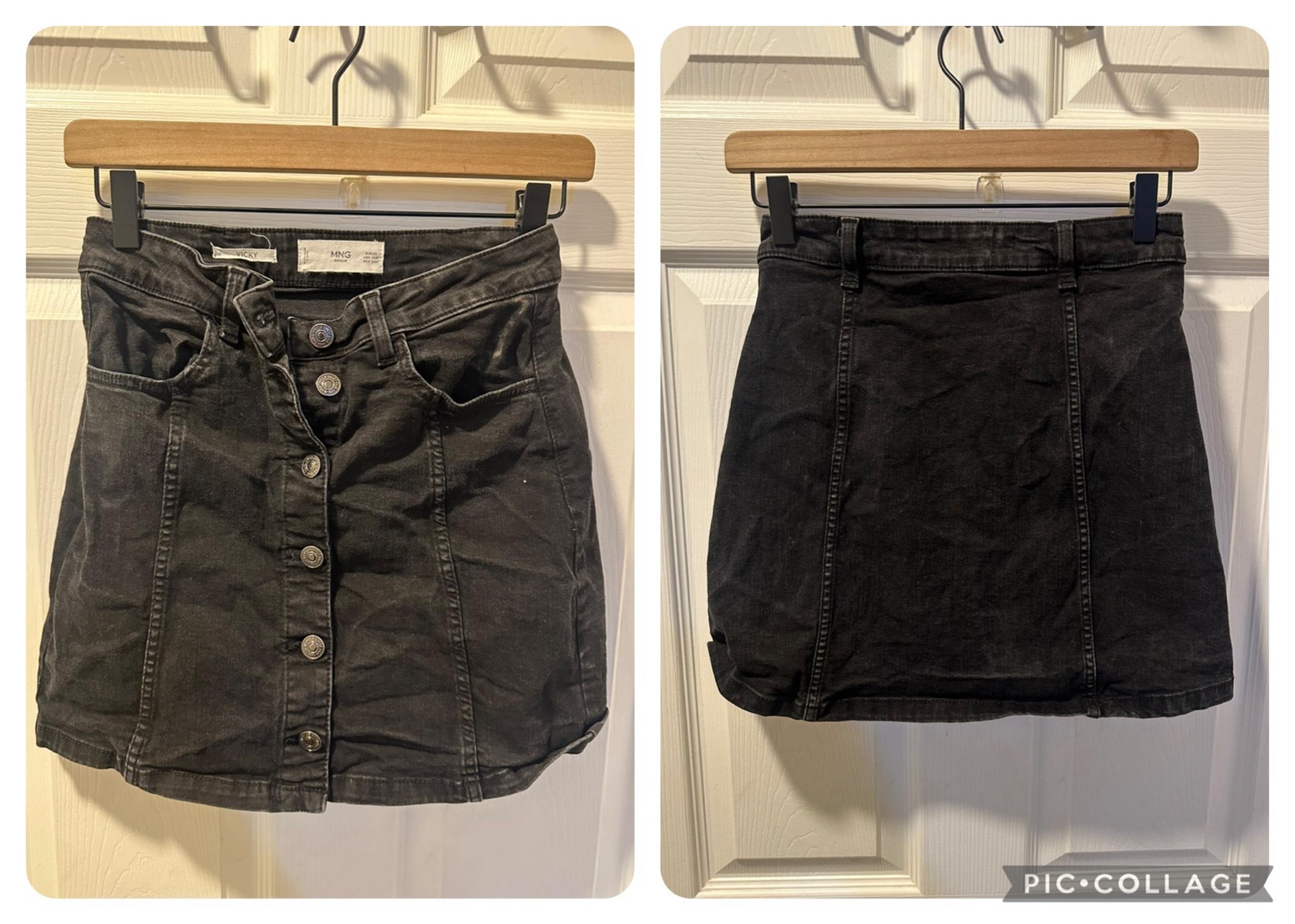 Denim button up skirt