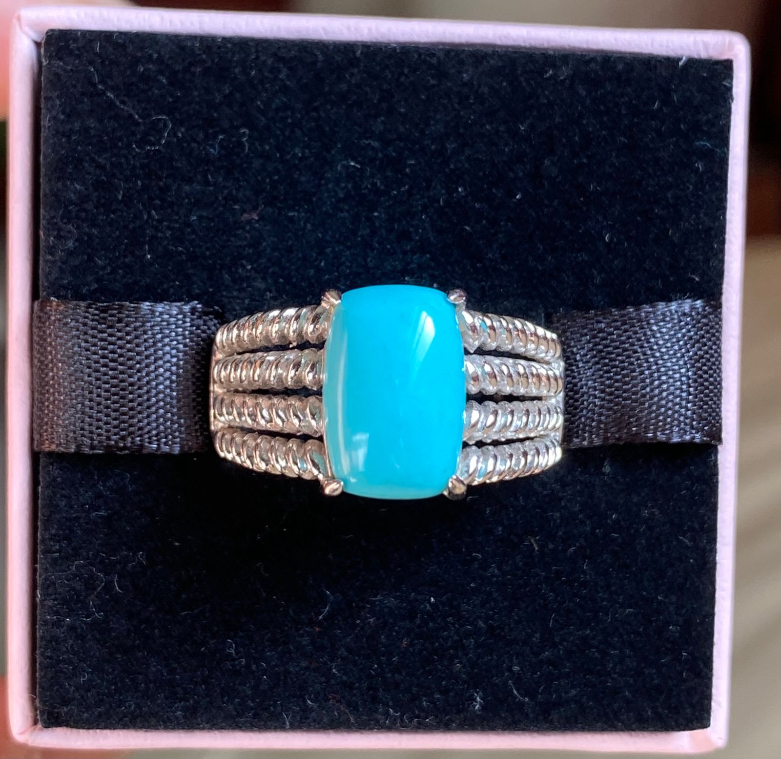 Sleeping Beauty Turquoise And 925 Sterling Silver ring size 8
