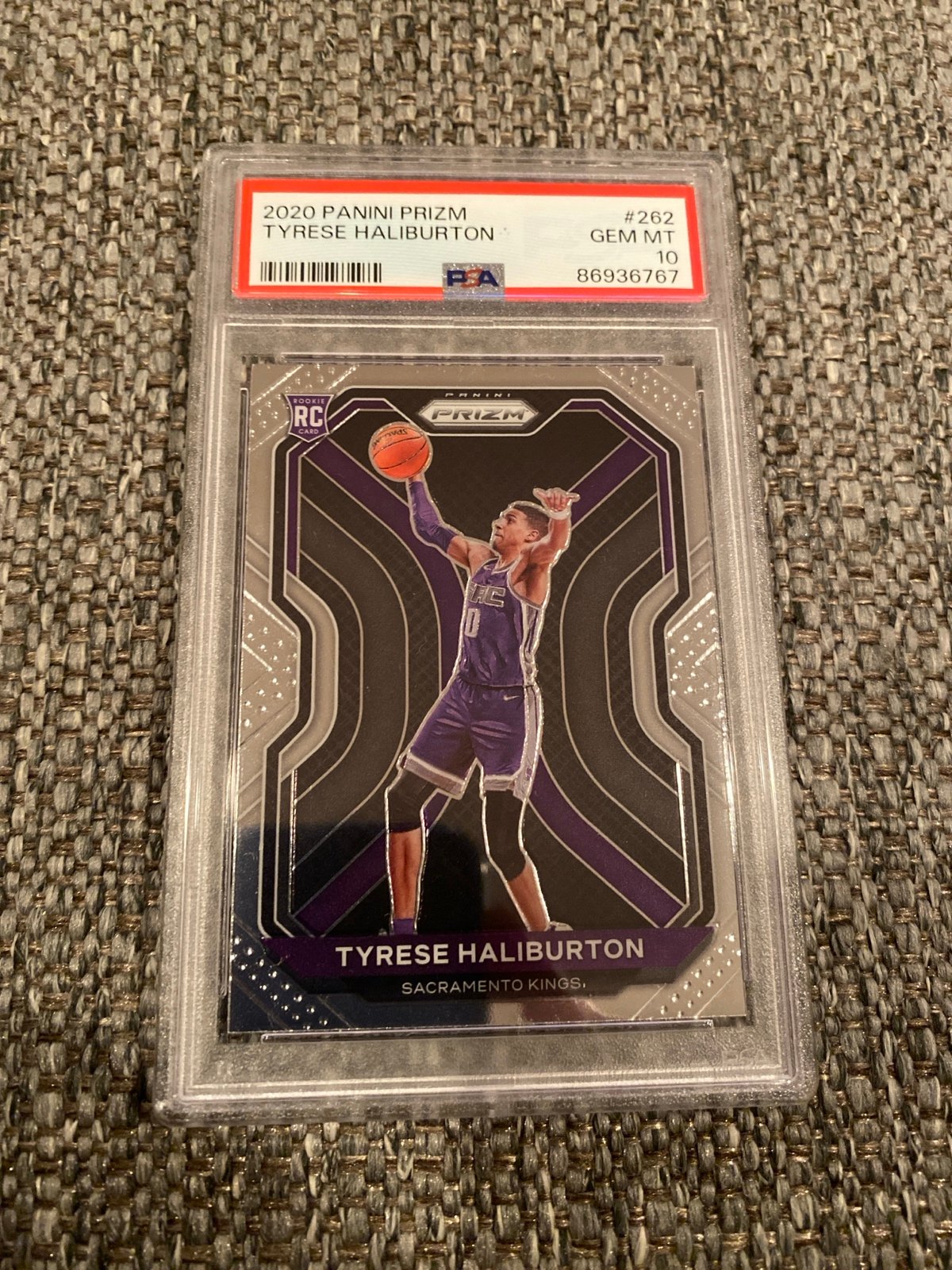 TYRESE HALIBURTON 2020 PANINI PRIZM #262 ROOKIE RC PSA 10 PACERS STAR