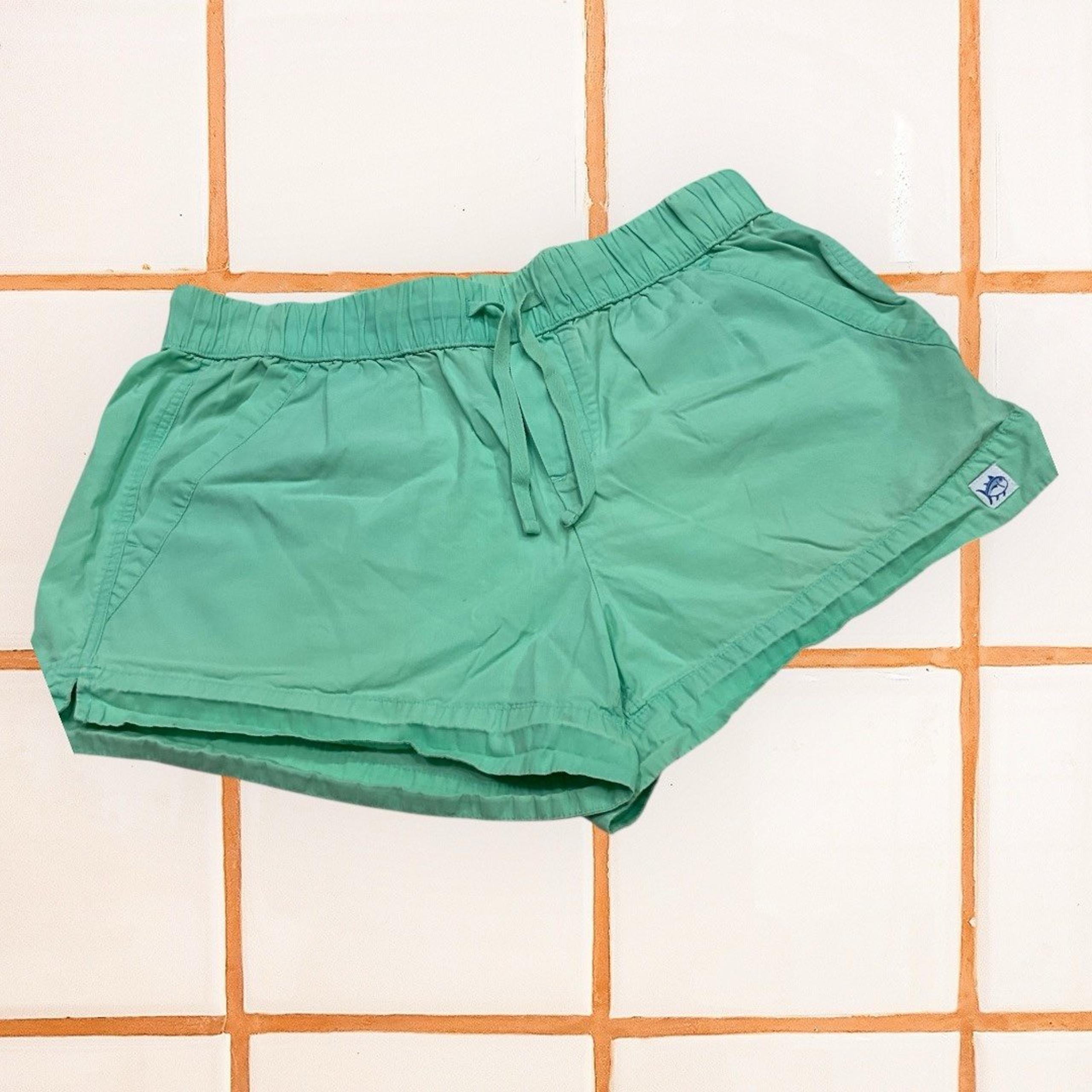 Southern Tide Cotton Shorts, Mint Green, elastic waist and drawstring, Sz Small