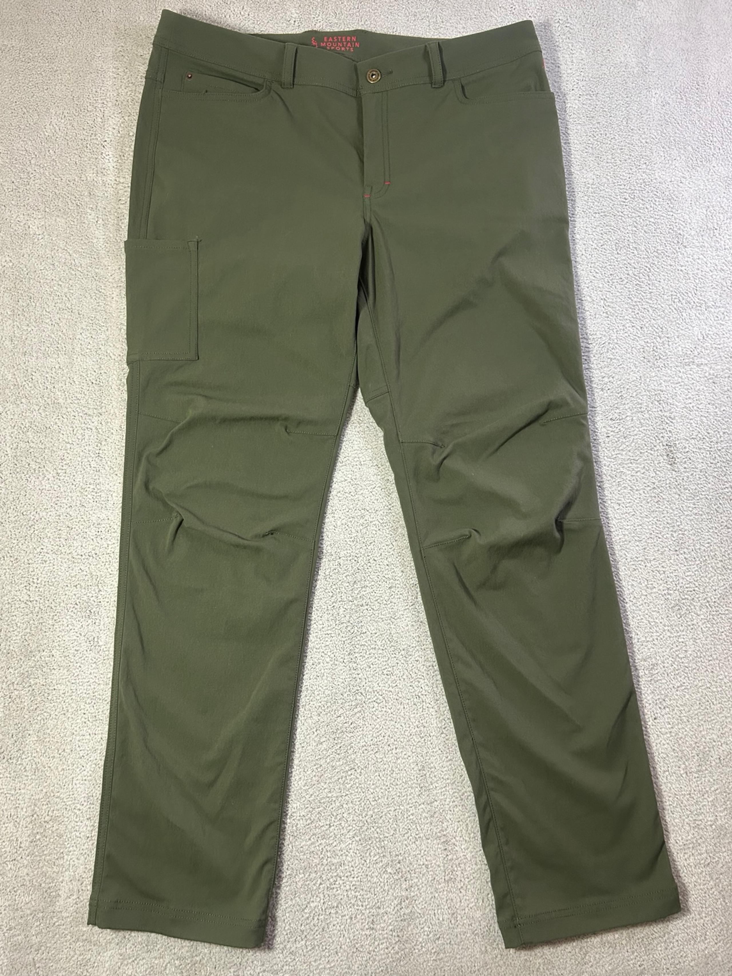 Eastern Mountain Sports Hiking Pants Women’s 14 (36x31) Olive Green Nylon Blend