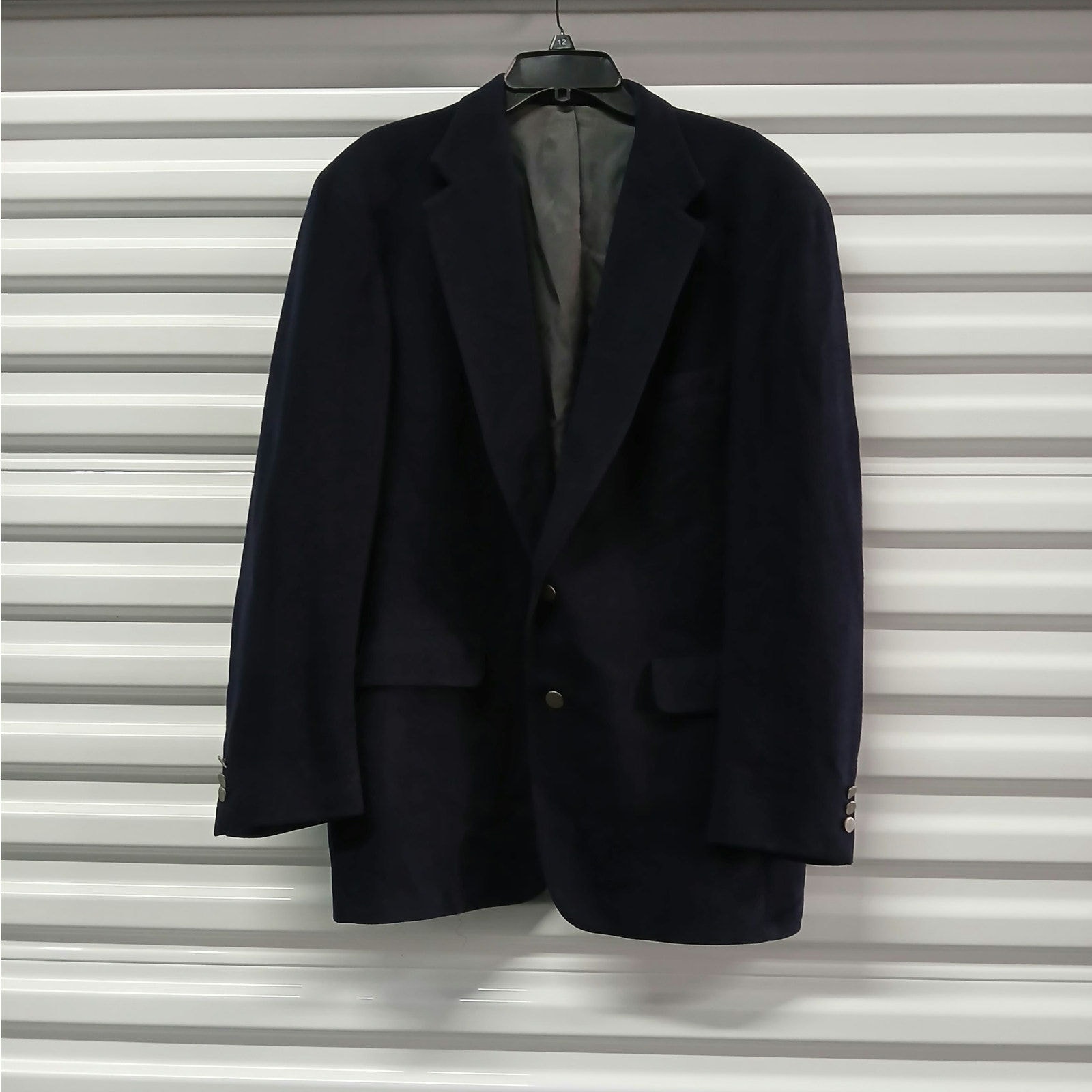 Vintage Christian Brooks 100% Camel Hair Men's Blazer Sport Coat Size 42L Navy