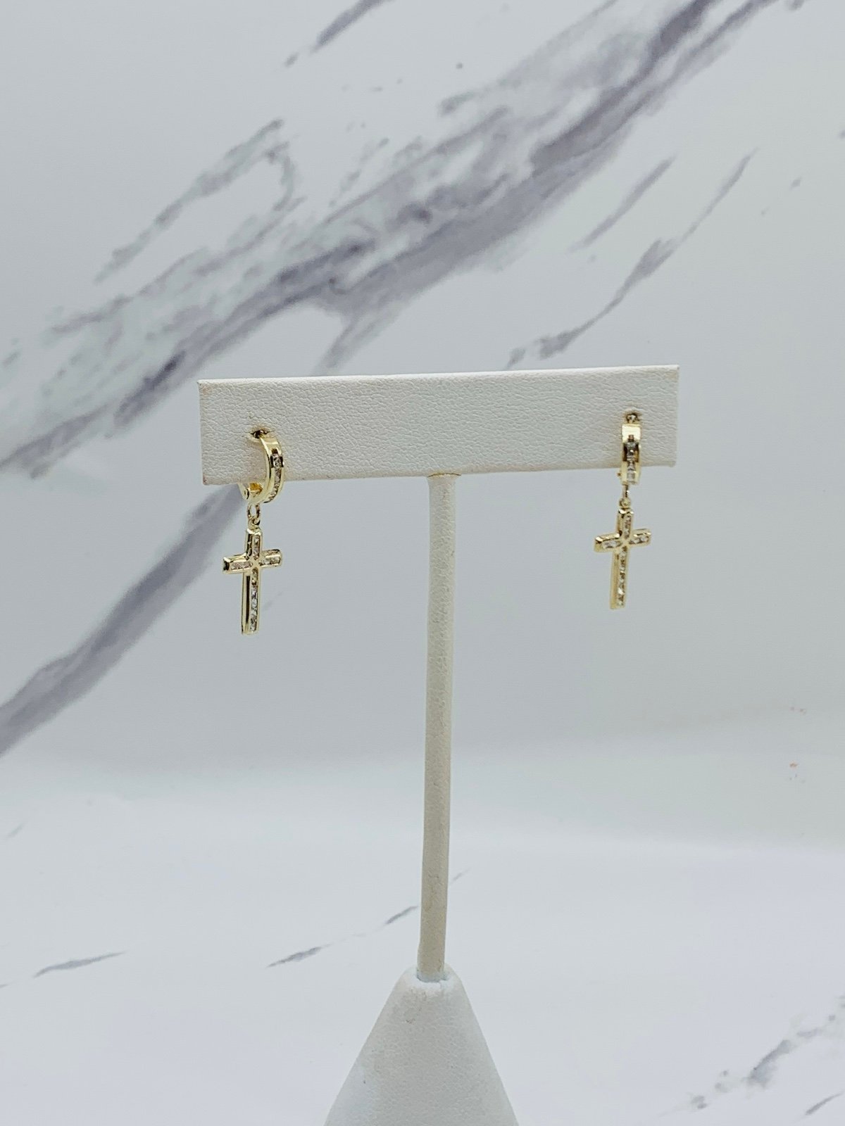❤️ 10k solid gold huggies hoops cross