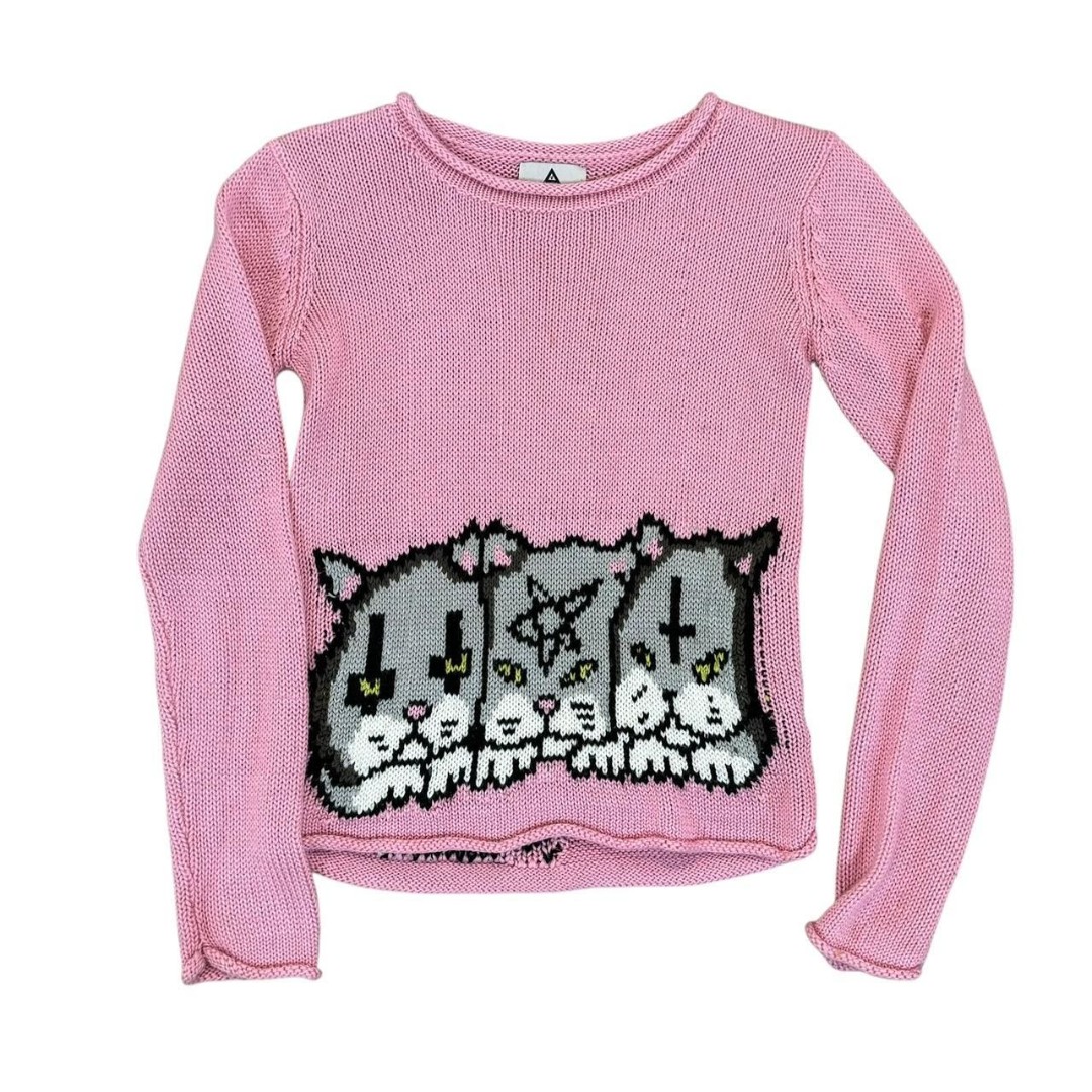 Unif Women's Pink and Black Jumper