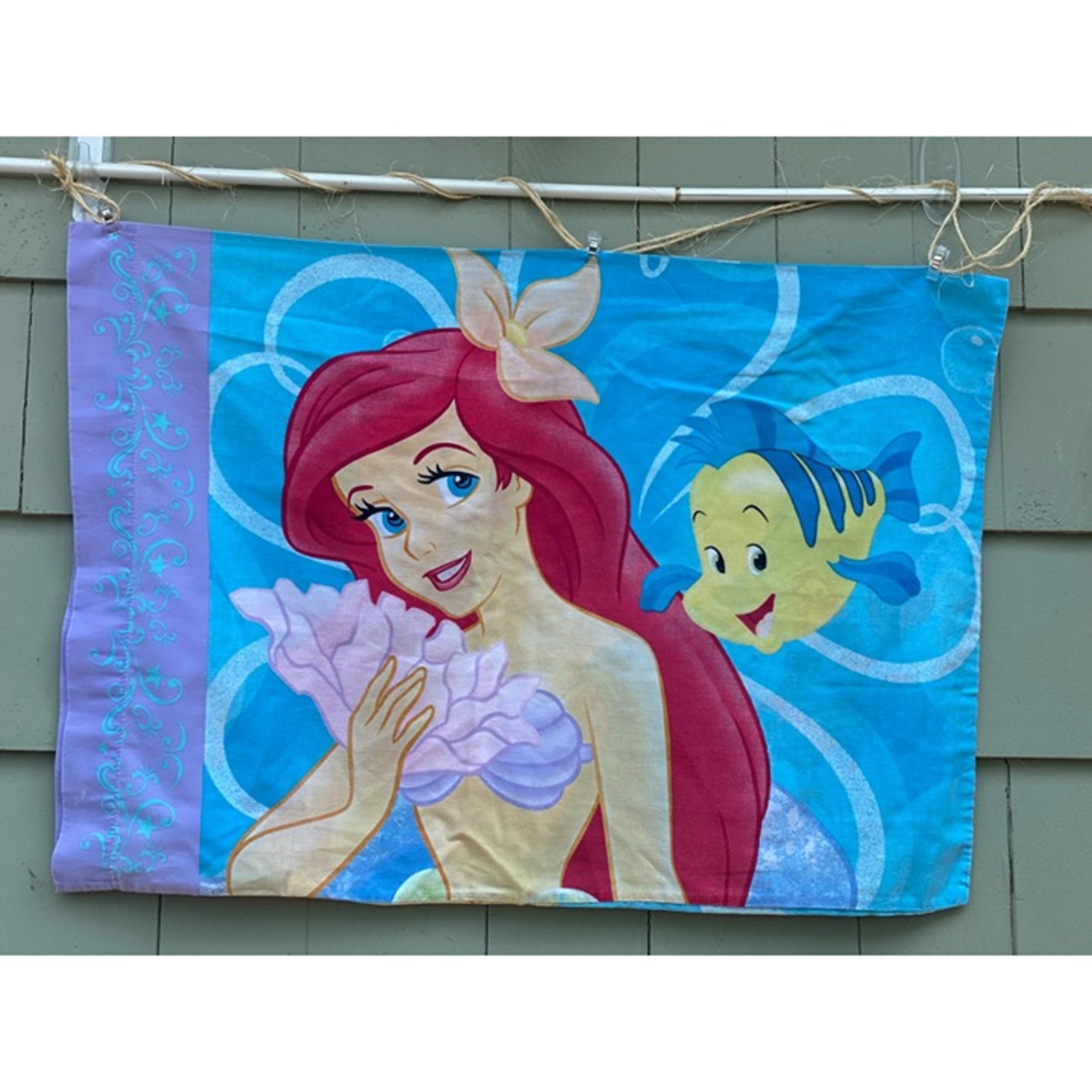 LITTLE MERMAID Pillowcase Disney Ariel Sebastian Flounder Vintage