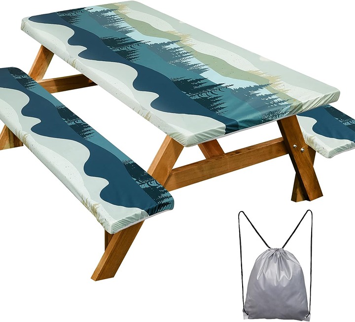 Picnic Table Cover with Bench Covers 6FT Waterproof Windproof 3 Pcs