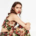Zara Floral Set Midi Skirt and Crop Top Women’s Size Small