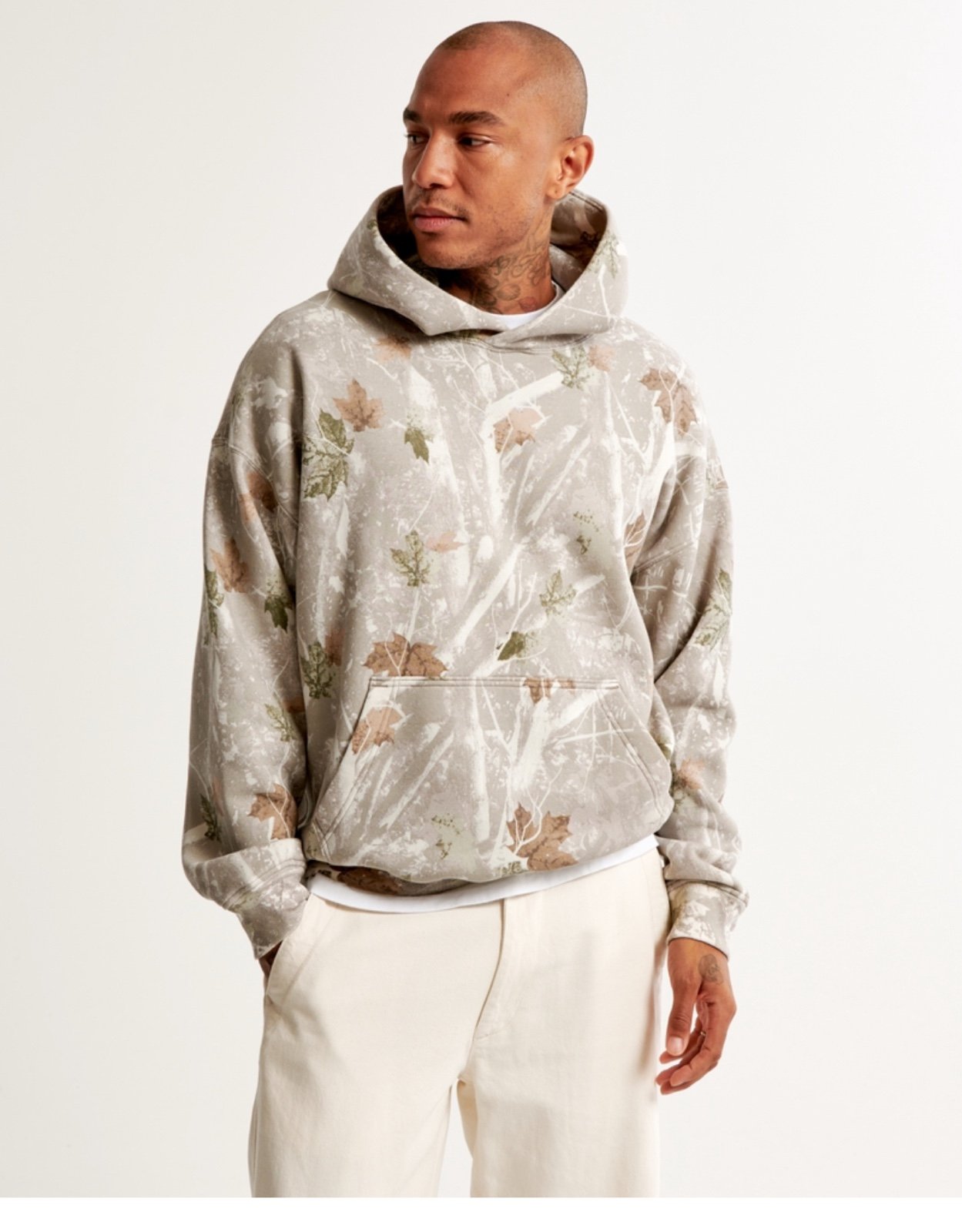 Abercrombie off white camo hoodie