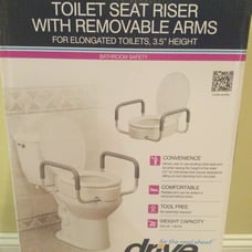 Drive Toilet Seat Riser With Removable Handles
