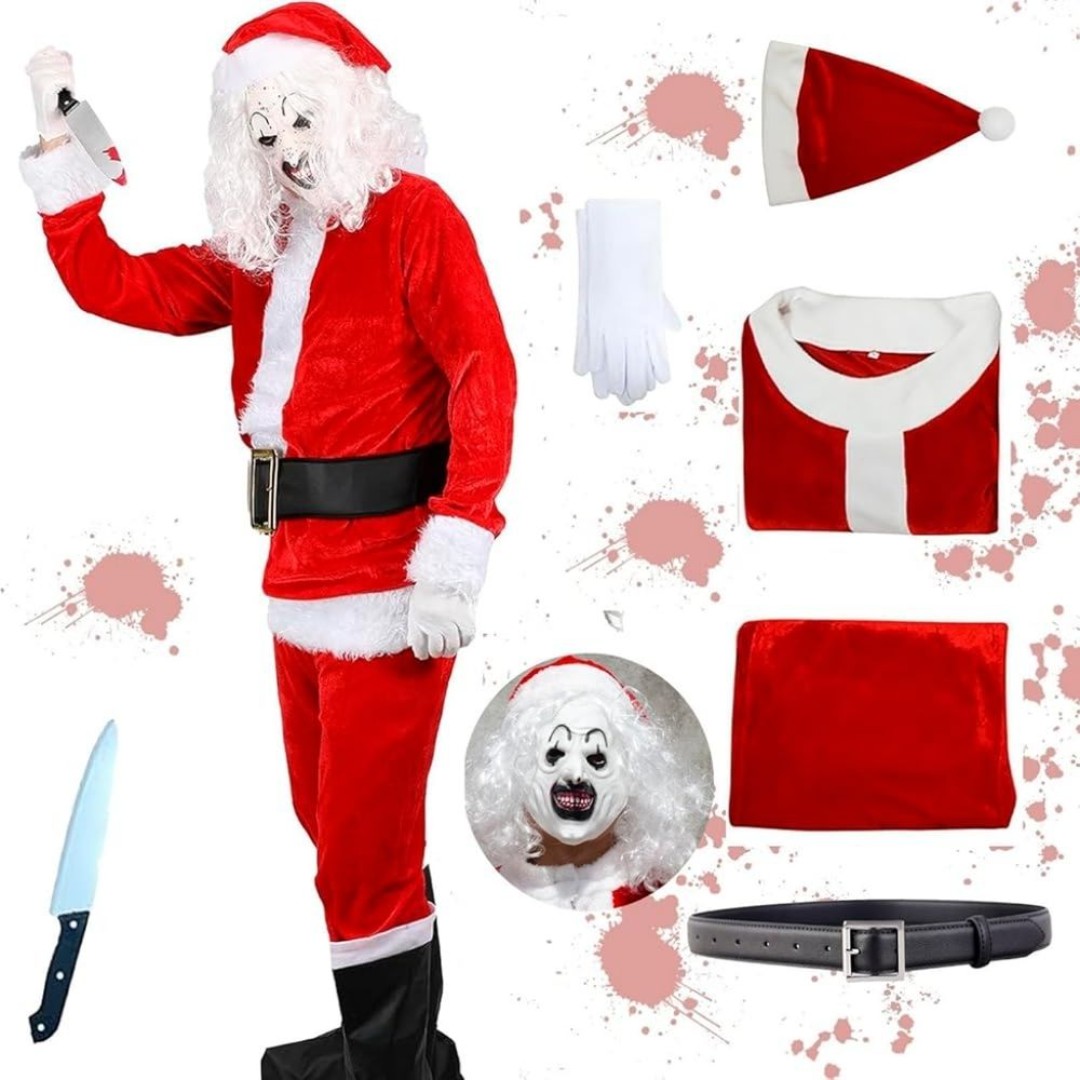 Santa Suit Size XXL Halloween Cosplay Art the Clown Costume Christmas
