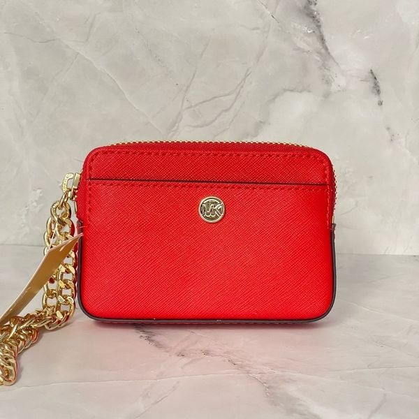 Michael Kors Wallet with Chain Wrist Strap Dark Sangria Red