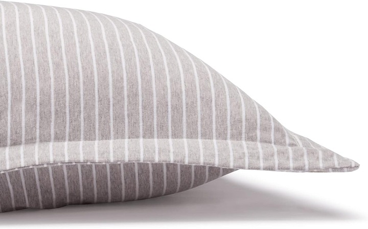 Cotton Blend Jersey Knit Comforter Set, Full/Queen, Gray Stripe-cns
