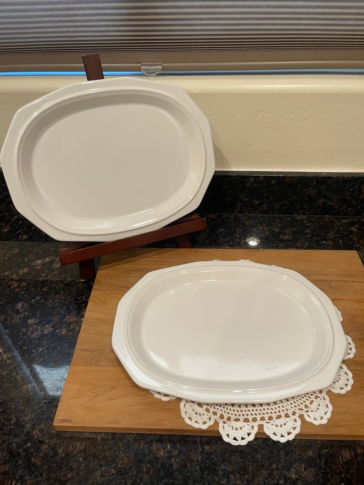 2 Pfaltzgraff Heritage White 14 Oval Serving Platters